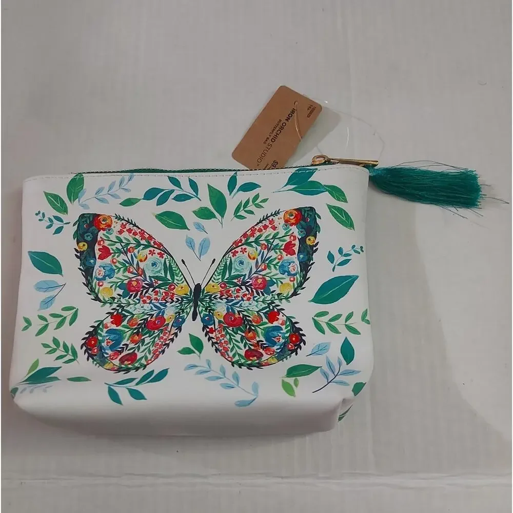 Iron Orchid Studio Butterfly Makeup Bag NEW Accessory Cosmetic Travel Vacation
